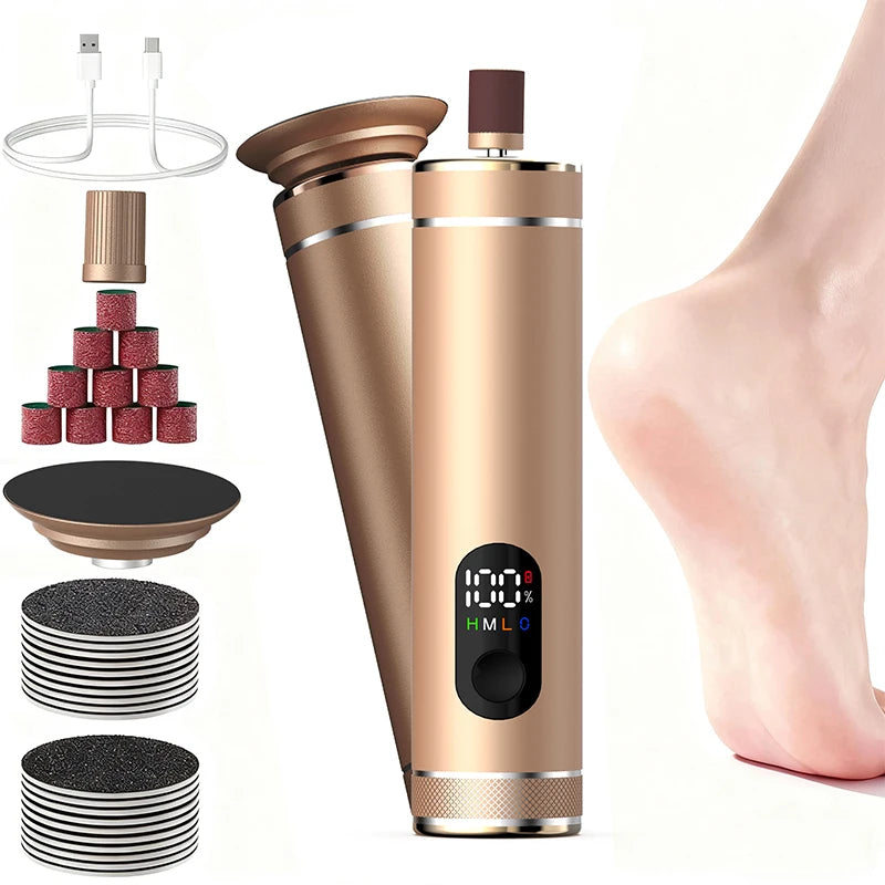 Aluminum Alloy 2-in-1 Electric Callus Remover And Food Grinder Hand Foot Care Tool Set with Gift Box