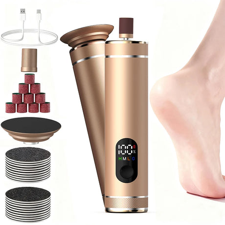 Aluminum Alloy 2-in-1 Electric Callus Remover And Food Grinder Hand Foot Care Tool Set with Gift Box