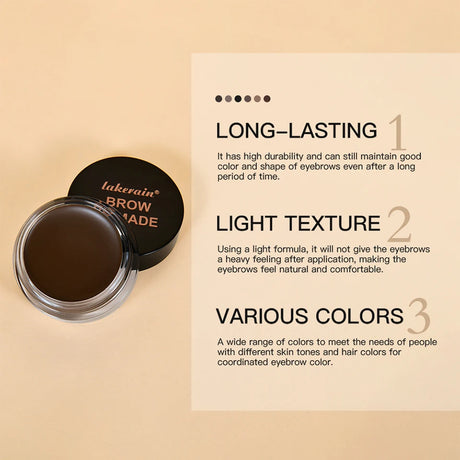 6 Colors Waterproof Eyebrow Tint with Brush Long-Wearing Full-Pigment Smudge-Proof Eyebrow Pomade Natural Wild Brows Makeup