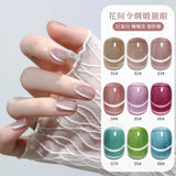 5g/Bottle White Moonlight Nail Cat's Eye Gel Magnetic Satin Gel Polish 9-Colors Soak Off Glitter Phototherapy Manicure Varnish