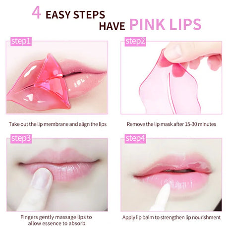 5/10/20/30pcs Pink Gold Crystal Collagen Lip Mask Plump Lips Moisturizing Nourishing Lip Patches Lips Plumper Skin Care Products