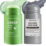 Alaska Volcano & Green Tea Deep Pore Cleansing Mask Stick Blackhead Remover&Oil Control Exfoliating Clay Mask for All Skin Types