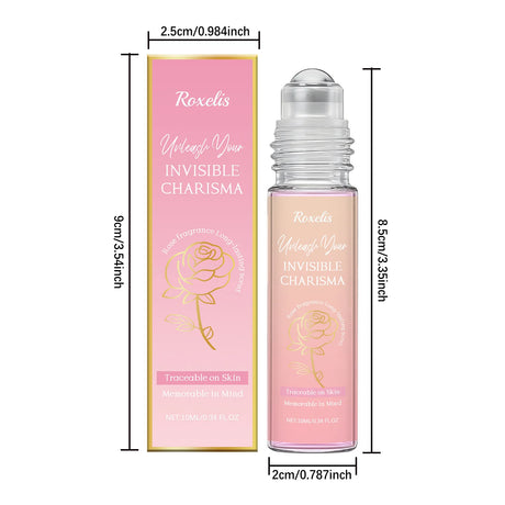 Women‘s Rose Perfume Rollerball, Light & Elegant Scent, Long Lasting & Portable for Day & Date, Fresh Natural Fragrance Gift